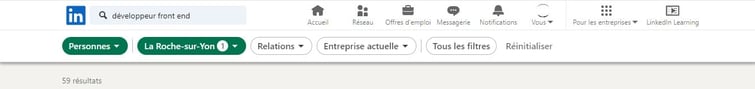 Capture d’écran de la recherche LinkedIn développeur front end à La-Roche-sur-Yon (2)